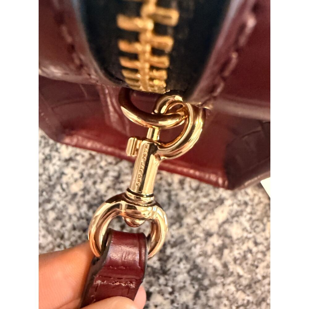 Marc Jacobs Small Drifter Satchel Syrah Croc Embossed - Picture 8 of 11